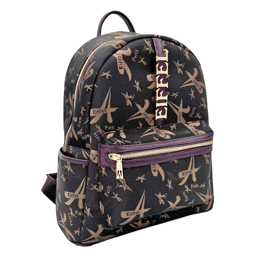 699-142030-3HA-Υφασμάτινη Τσάντα Πλάτης - Καφέ