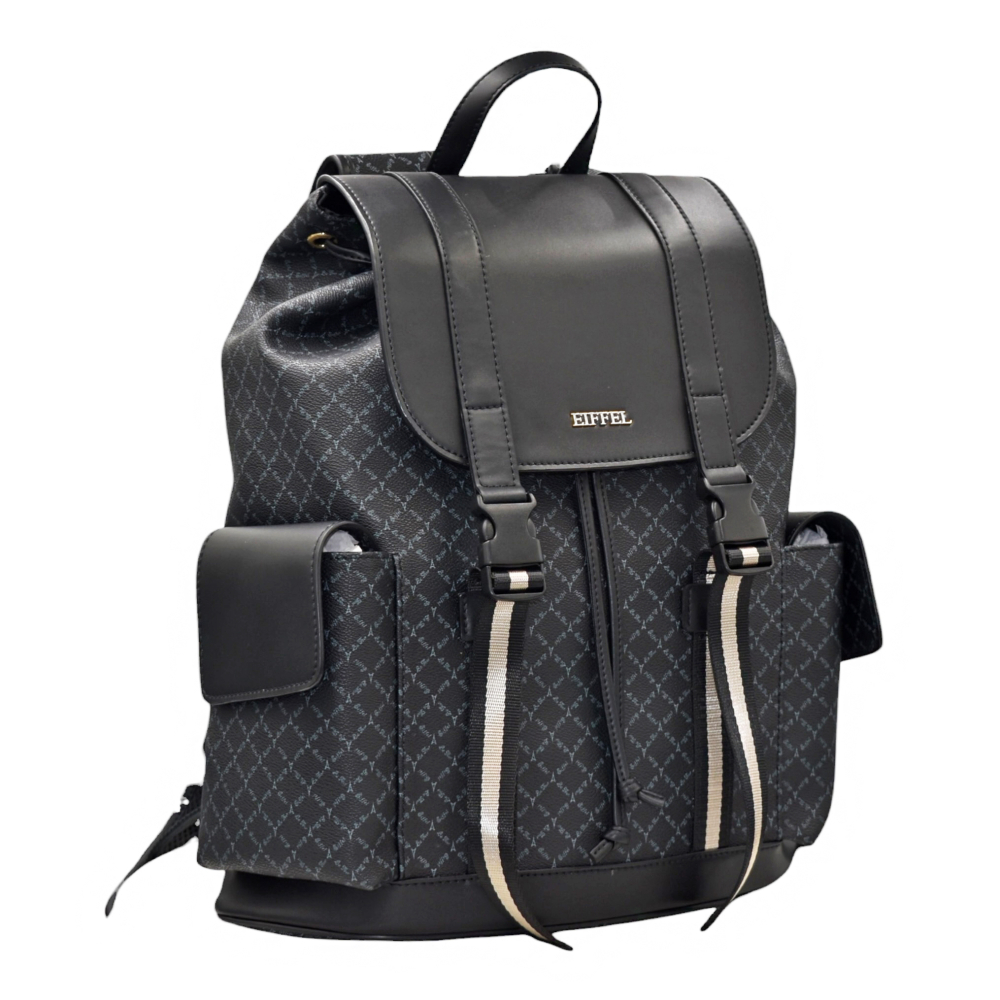 Eiffel Backpack με Πλαϊνές Τσέπες 175-261028-1 - Μαύρο
