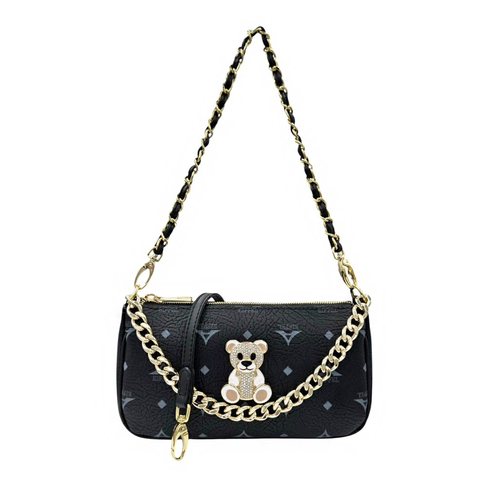 Eiffel Bear Chain Shoulder Bag 36-201021-1B